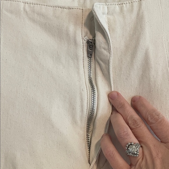 Cider Women Cream Wide Leg Pleated Pants XL Contemporary Coastal Bohemian Preppy - Picture 4 of 12